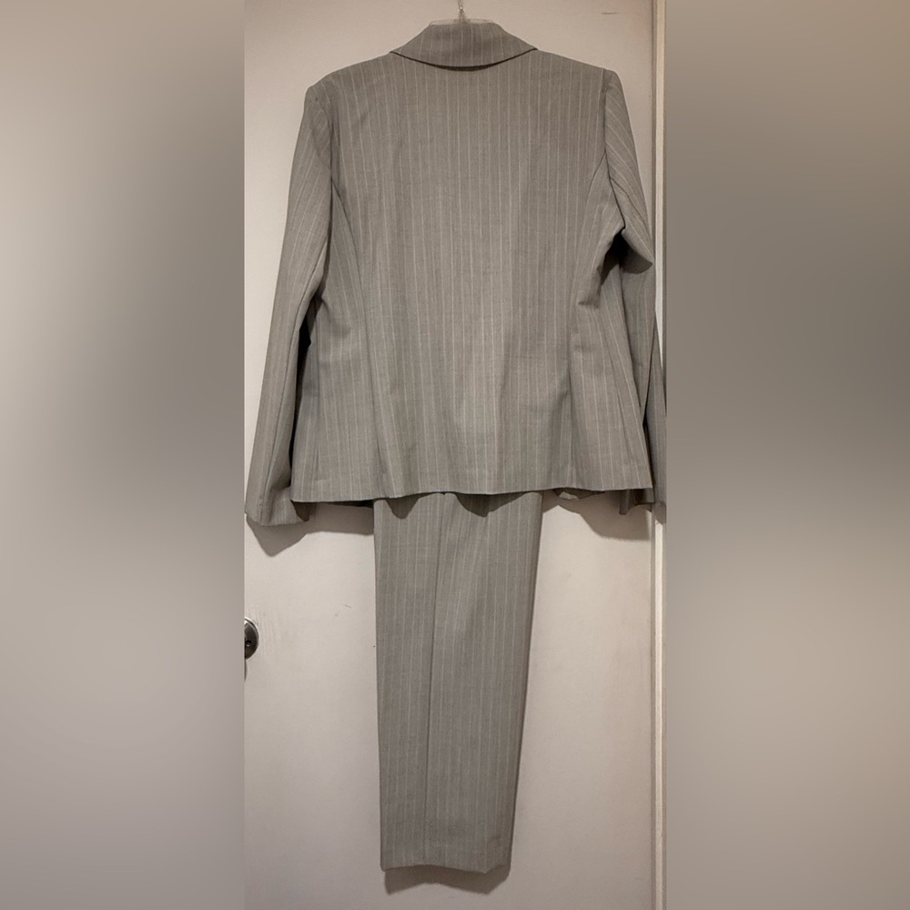Milano Light Gray Pinstripe Women's Pant Suit